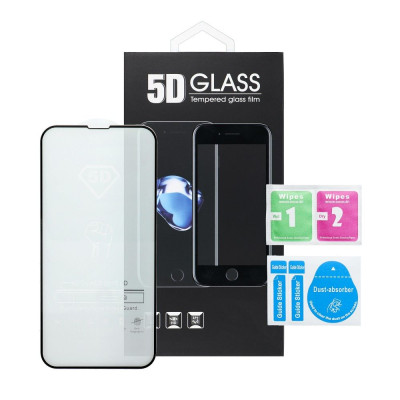 Xiaomi 11T / 11T Pro fekete Edzett Előlapi 5D Üvegfólia Full Glue (Teljes Felületen Ragad)