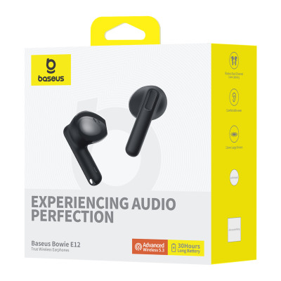 Baseus Bluetooth fülhallgató TWS Bowie E12 fekete