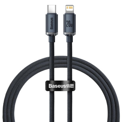 Baseus kábel Crystal Shine USB-C - Lightning 1,2 m 20W fekete