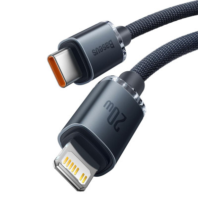 Baseus kábel Crystal Shine USB-C - Lightning 1,2 m 20W fekete