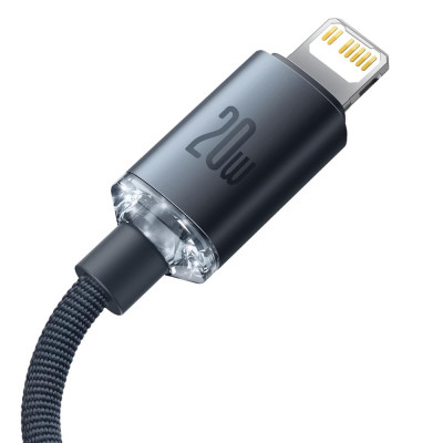 Baseus kábel Crystal Shine USB-C - Lightning 1,2 m 20W fekete