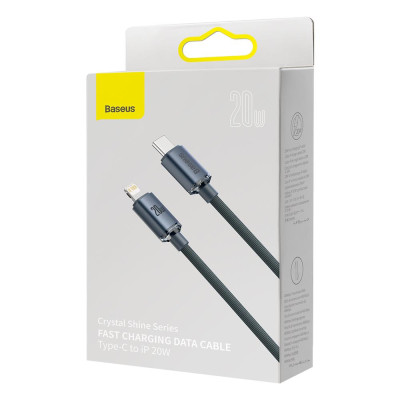 Baseus kábel Crystal Shine USB-C - Lightning 1,2 m 20W fekete