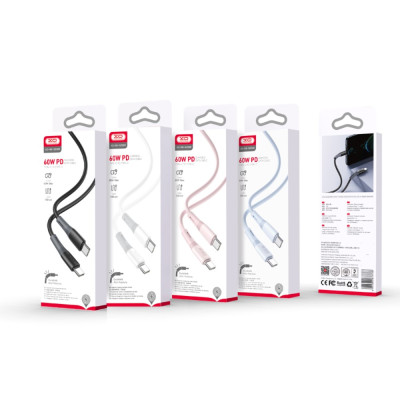 XO kábel NB-Q226B USB-C - USB-C 1m 60W fekete