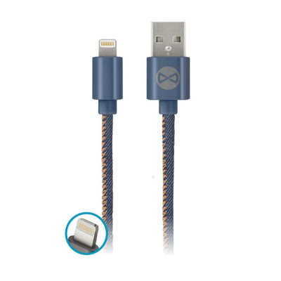 Forever Jeans kábel USB - Lightning 1,0 m 2A kék