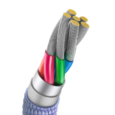 Baseus kábel Crystal Shine USB - USB-C 2,0 m 100W lila