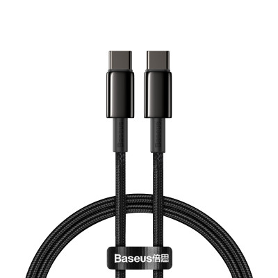 Baseus kábel Tungsten PD USB-C - USB-C 1,0 m fekete 100W