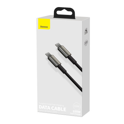 Baseus kábel Tungsten PD USB-C - USB-C 1,0 m fekete 100W