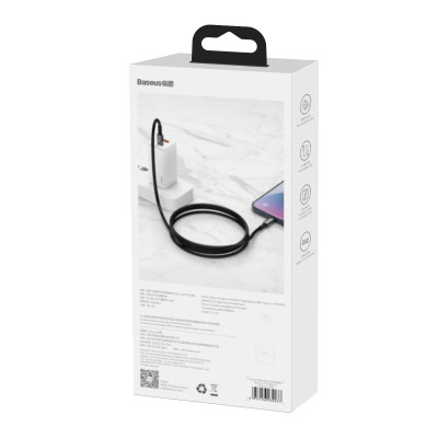 Baseus kábel Tungsten PD USB-C - USB-C 1,0 m fekete 100W