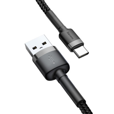 Baseus kábel Cafule USB - USB-C 1,0 m 3A szürke-fekete