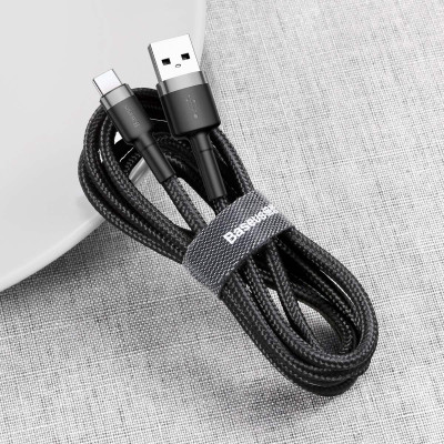 Baseus kábel Cafule USB - USB-C 1,0 m 3A szürke-fekete