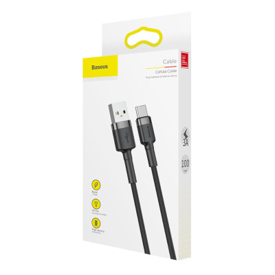 Baseus kábel Cafule USB - USB-C 1,0 m 3A szürke-fekete