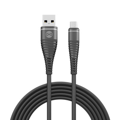 Forever Shark kábel USB - microUSB 1,0 m 2A fekete