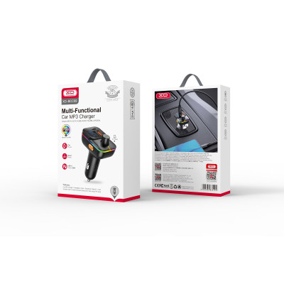 XO FM Transzmitter BCC09 Bluetooth MP3 autós töltő 25W fekete