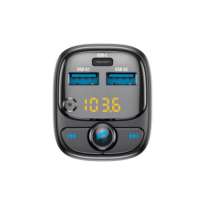 Forever FM Transzmitter Bluetooth 2 x USB-A 1 x USB-C PD 30W TR-370 fekete