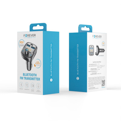 Forever FM Transzmitter Bluetooth 2 x USB-A 1 x USB-C PD 30W TR-370 fekete