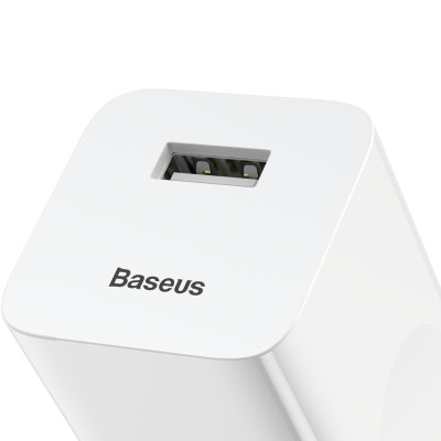 Baseus fali töltő QC 3.0 1x USB 3A fehér