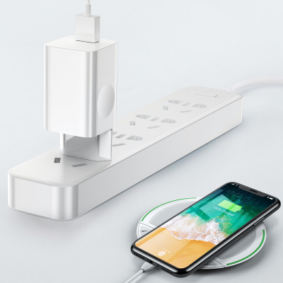Baseus fali töltő QC 3.0 1x USB 3A fehér