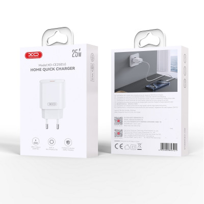 XO fali töltő CE25 PD 25W 1x USB-C fehér