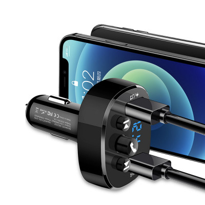 XO FM Transzmitter BCC02 Bluetooth MP3 autós töltő 15W fekete