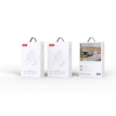 XO fali töltő CE15 PD 20W 1x USB-C fehér + USB-C - USB-C kábel
