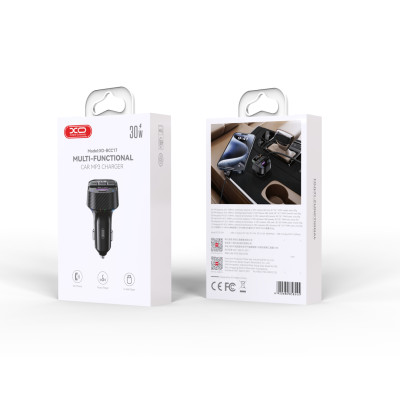 XO FM Transzmitter BCC17 Bluetooth MP3 autós töltő 30W fekete