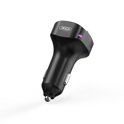 XO BCC12 autós töltő és FM transzmitter 1x USB-A és 1x USB-C csatlakozóval 3.1A (fekete)