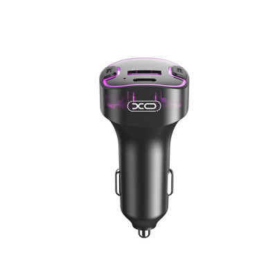 XO BCC12 autós töltő és FM transzmitter 1x USB-A és 1x USB-C csatlakozóval 3.1A (fekete)