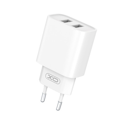 XO fali töltő CE02C 2x USB 2,1A fehér + USB-C kábel