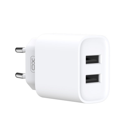 XO fali töltő CE02C 2x USB 2,1A fehér + microUSB kábel