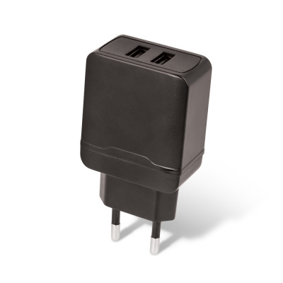 Setty hálózati töltő 2x USB 2,4A 12W fekete