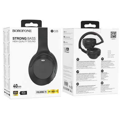 Borofone fejhallgató BO26 Delightful Bluetooth fekete