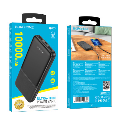 Borofone power bank 10000mAh BJ33 Creed - 2xUSB - fekete