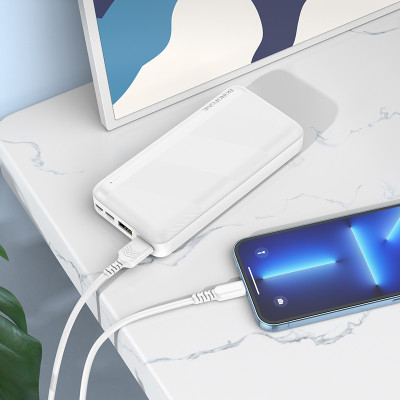 Borofone power bank 20000mAh BJ27A Pindar - 2xUSB - fehér