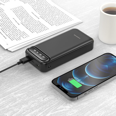 Borofone power bank 20000mAh BJ14A Freeway - 2xUSB - fekete