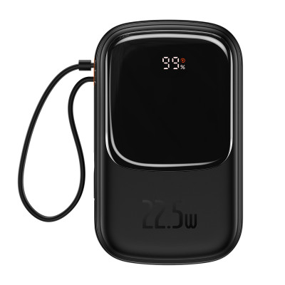 Baseus power bank 20000mAh Qpow Pro - USB + Type C - PD 22,5W Type C kábellel (PPQD060301) fekete
