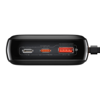 Baseus power bank 20000mAh Qpow Pro - USB + Type C - PD 22,5W Type C kábellel (PPQD060301) fekete