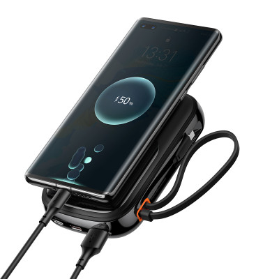 Baseus power bank 20000mAh Qpow Pro - USB + Type C - PD 22,5W Type C kábellel (PPQD060301) fekete