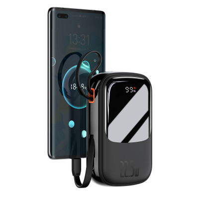 Baseus power bank 20000mAh Qpow Pro - USB + Type C - PD 22,5W Type C kábellel (PPQD060301) fekete