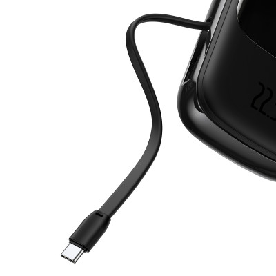 Baseus power bank 20000mAh Qpow Pro - USB + Type C - PD 22,5W Type C kábellel (PPQD060301) fekete