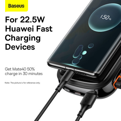 Baseus power bank 20000mAh Qpow Pro - USB + Type C - PD 22,5W Type C kábellel (PPQD060301) fekete