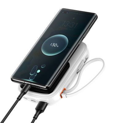 Baseus power bank 20000mAh Qpow Pro - USB + Type C - PD 22,5W Type C kábellel (PPQD060302) fehér