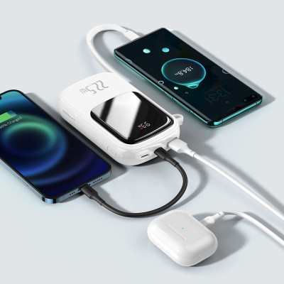 Baseus power bank 20000mAh Qpow Pro - USB + Type C - PD 22,5W Type C kábellel (PPQD060302) fehér