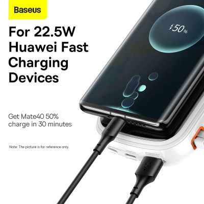 Baseus power bank 20000mAh Qpow Pro - USB + Type C - PD 22,5W Type C kábellel (PPQD060302) fehér
