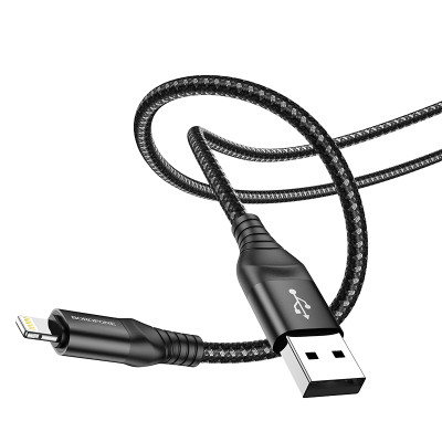 Borofone kábel BX56 Delightful - USB - Lightning - 2,4A 1 méter fekete
