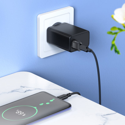 Borofone adapter BV18 - USB - Type C - fekete