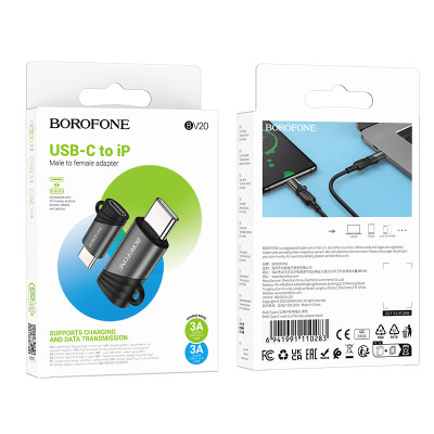 Borofone adapter BV20 - Lightning női - Type C férfi - fekete