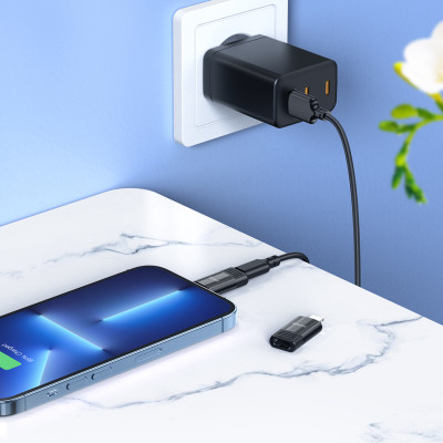 Borofone adapter BV18 - Lightning - Type C - fekete