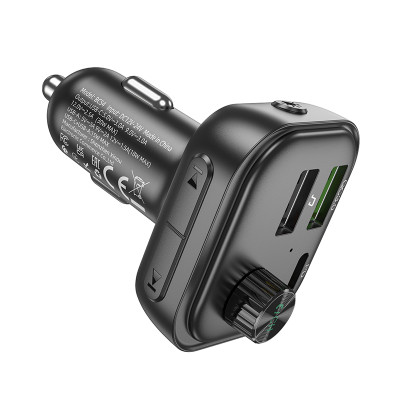 Borofone FM Transzmitter BC54 Acertar MP3, Bluetooth - 2xUSB + Type C - QC 3.0 PD 30W fekete