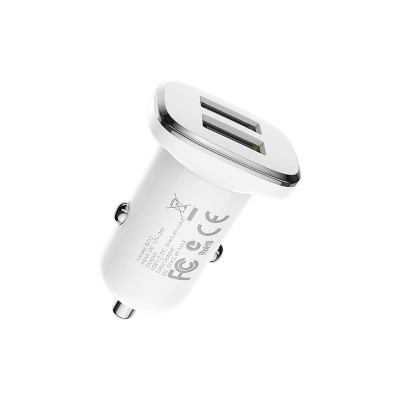 Borofone autós töltő BZ12 Lasting Power - 2xUSB - 2,4A fehér