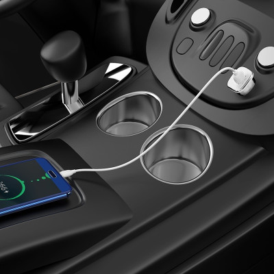 Borofone autós töltő BZ12A Lasting Power - USB - QC 3.0 18W 3A fehér